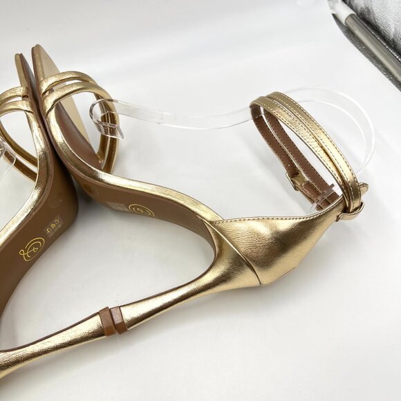 Chinese Laundry Womens Size 8 Gold Vegan Leather Dress‎ Sandals Heels Shoes - Picture 9 of 15